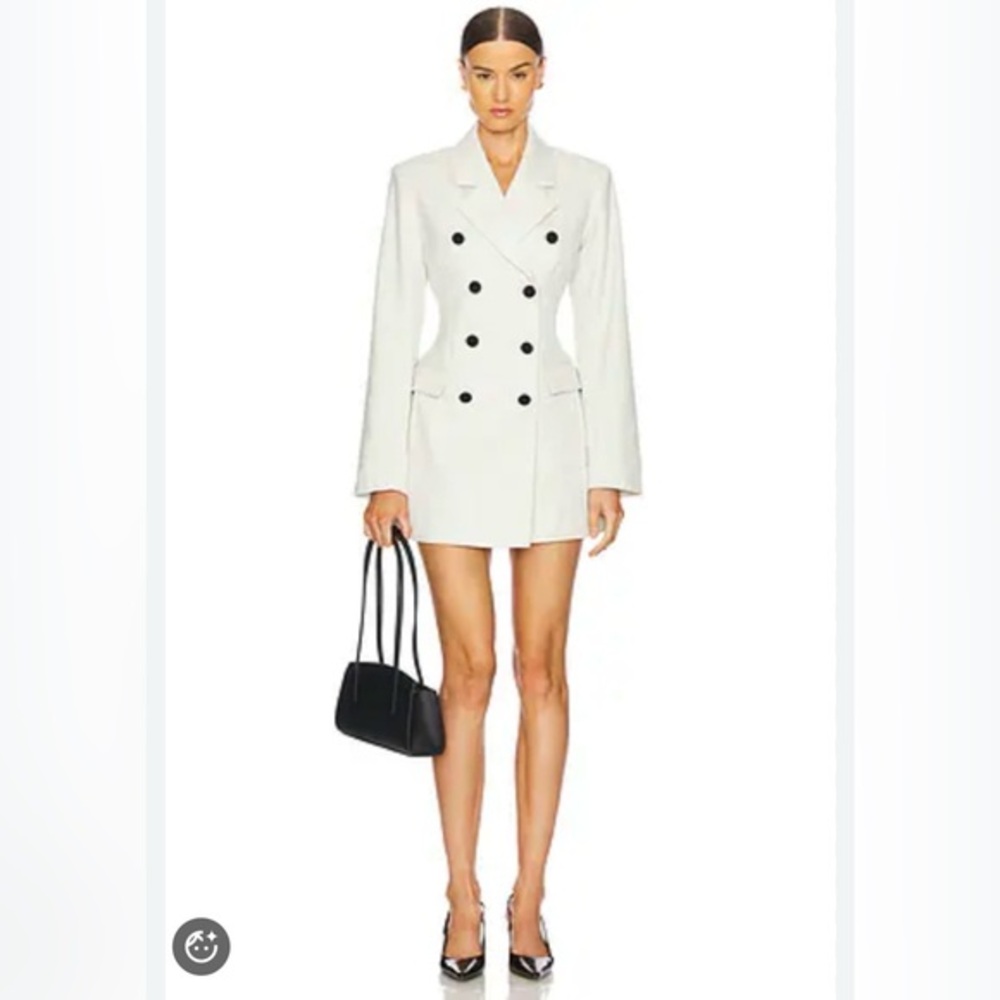 WeWoreWhat Peplum Blazer Mini Dress In Ivory